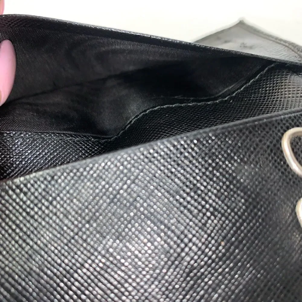 Authentic Prada Saffiano Leather 6 Key Wallet Black